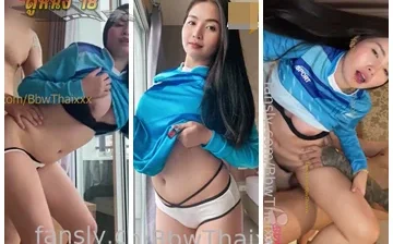 หลุดBbwThaixxx สาวไทยหุ่นอวบโดนจับเย็ดหีคาชุดกีฬาสีน้ำเงิน จับโม๊คให้จนเสียวแล้ว ซอยหีเน้นๆจนจุกอั้นไม่ไหวแตกใน